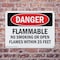 Signmission Flammable No Smoking Or Open Flames Within 25 Feet Danger Sign, Plastic, 10in W x 7in L, 2PK OS-2PACK-DS-P-710-L-2366 - alternate 6